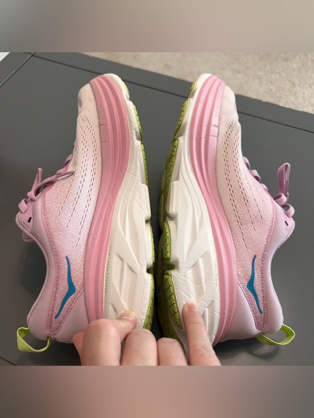 HOKA One One Pink Bondi 8 Running Sneakers - Picture 9 of 11